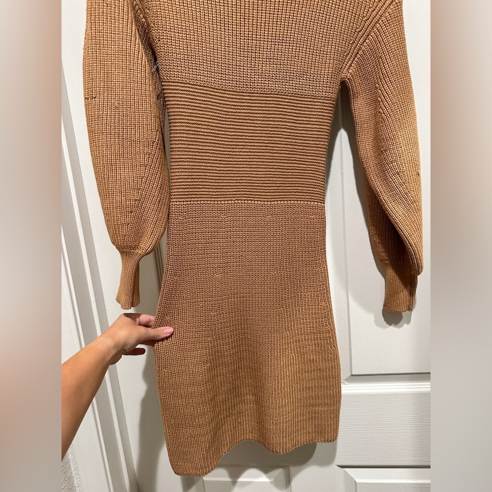 STAUD Marylebone Sweater Dress in Camel - Picture 9 of 14